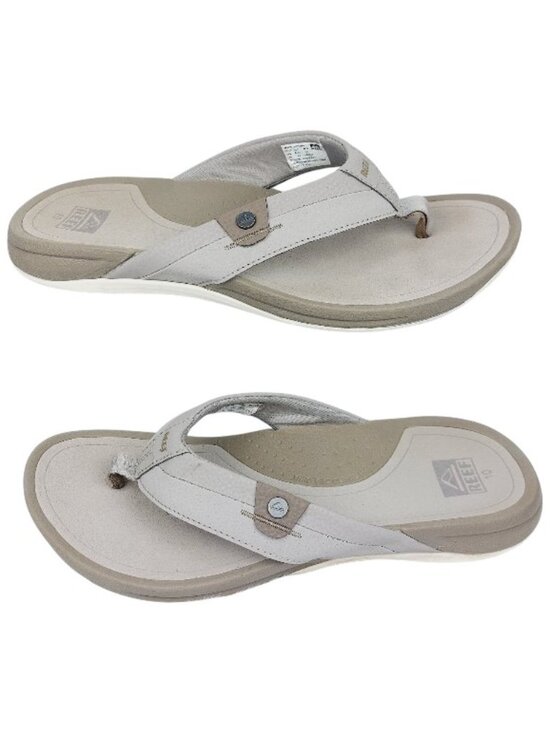Reef Men\'s Gray Brown Pacific Comfort Slip-On Thong Sandal Size US 10
